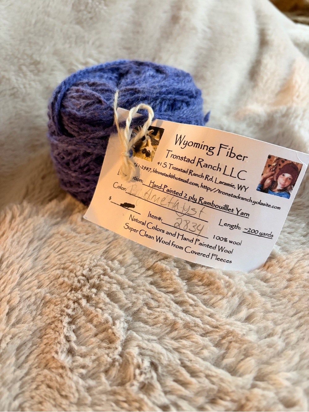 Amethyst Hand-Painted Wool Yarn
